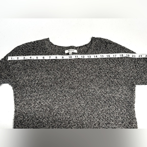 Madewell Sweater Landmark cozy textured grey knit sweater high-low hem, XXS - Picture 9 of 9